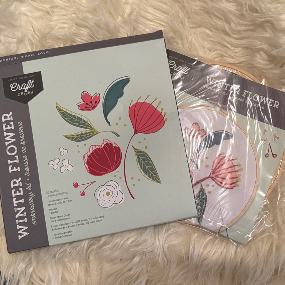 Free w/ Purchase- Craft Crush “Winter Flower” Embroidery Kit